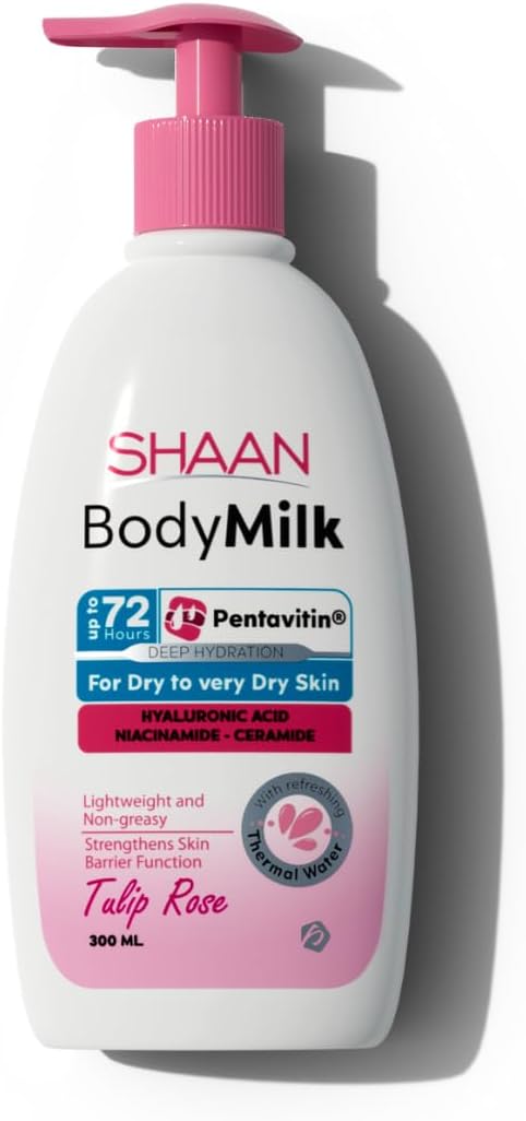 Shaan Body Milk Tulip Rose (300ml) | Floral Hydration & Glow