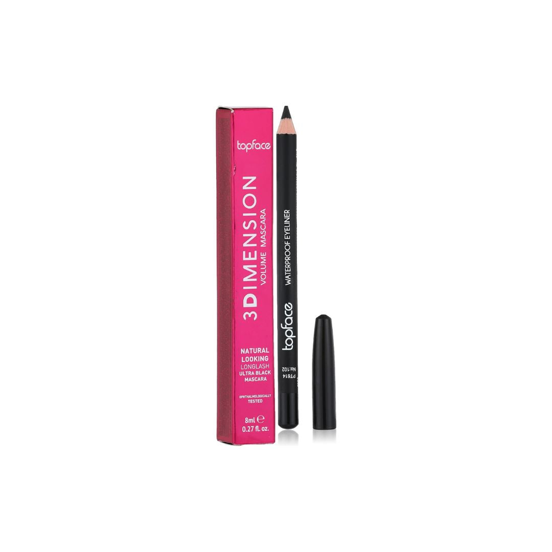Topface Waterproof Eyeliner 102 & 3Dimension Mascara | 12H HD Set