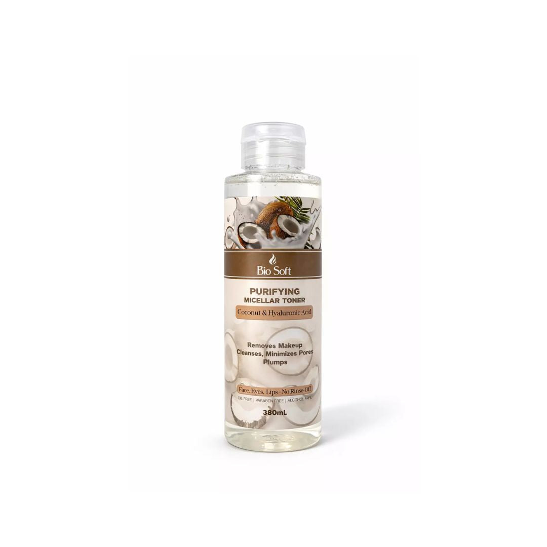 Bio Soft Micellar Toner with Coconut & Hyaluronic Acid (380ml) | Hydrating Cleanser